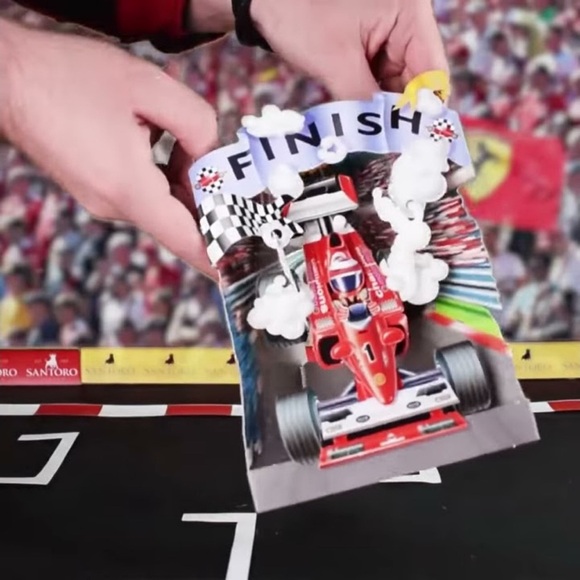 Santoro Interactive 3D Swing Greeting Card, Racing Car - Picture 2 of 5